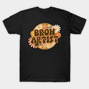 Brow Artist Retro Groovy Floral Leopard T-Shirt